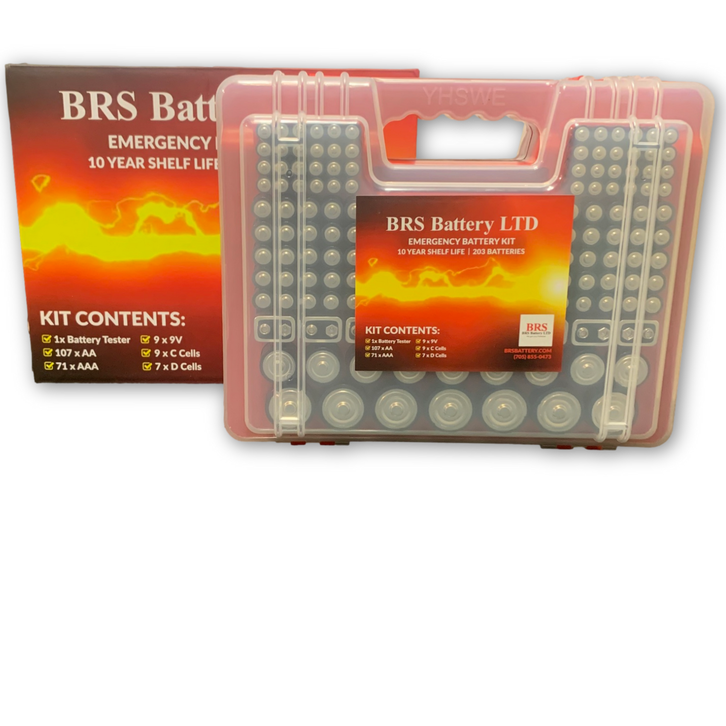 BRS Emergency Battery Kit: 203 Alkaline Batteries + Tester - www.Shopthatapp.com #