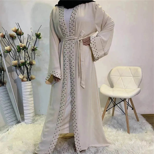 Beaded Arab Lace Up Cardigan Robe - www.Shopthatapp.com