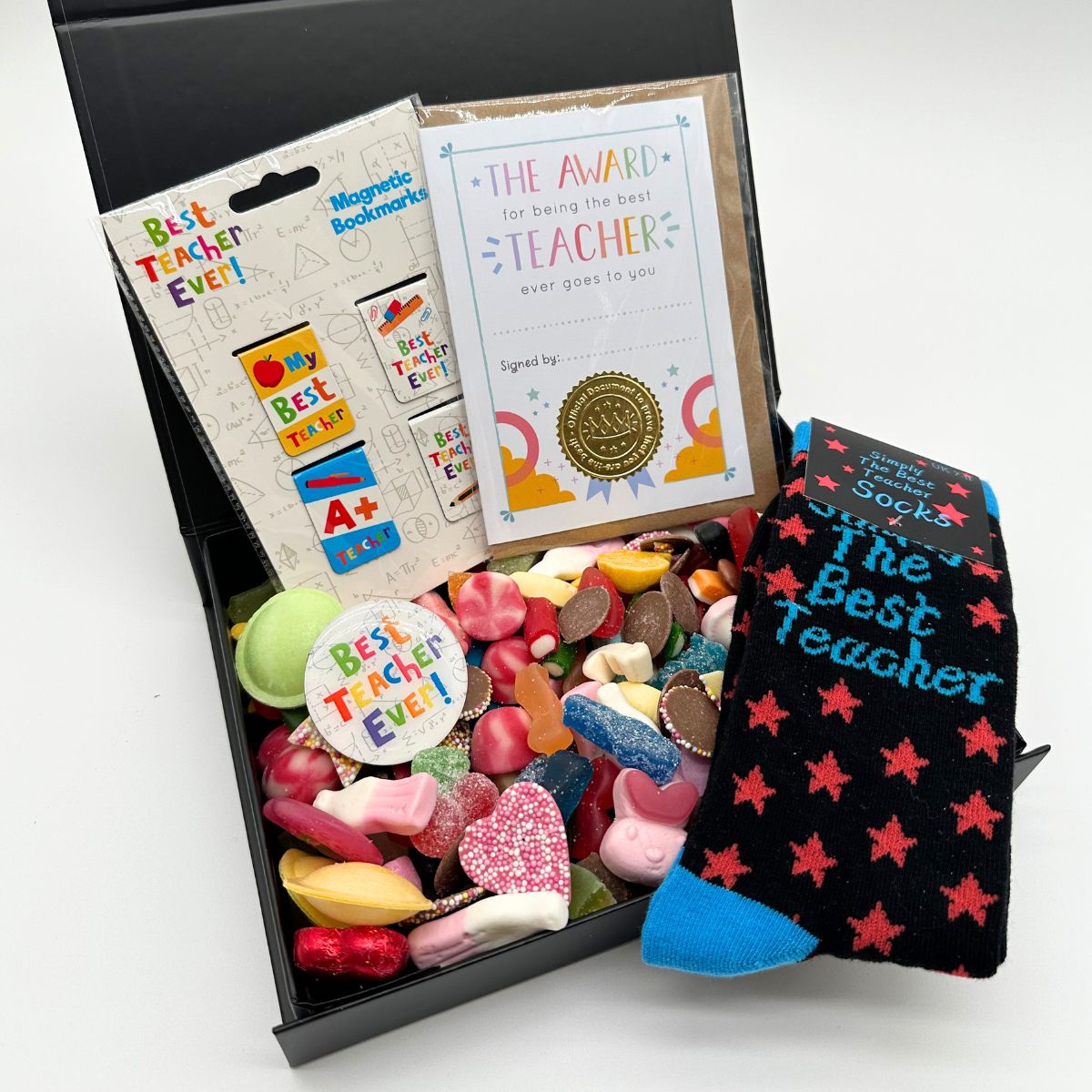 Thank You Teacher - Black Gift Hamper (Mens)-Food and beverage-www.Shopthatapp.com-HamperWell