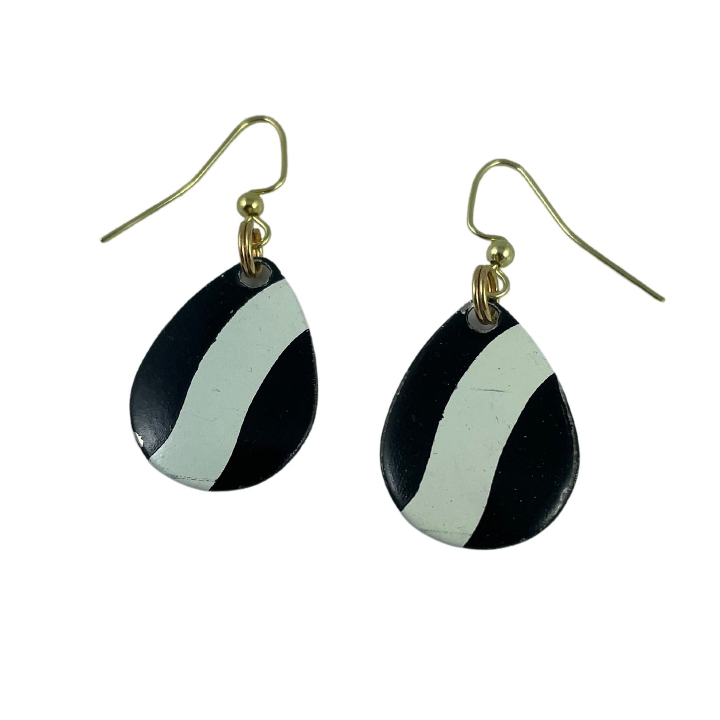 Boucles d'oreilles à lame tournante à rayures noires et blanches Colorado Deep Cup
