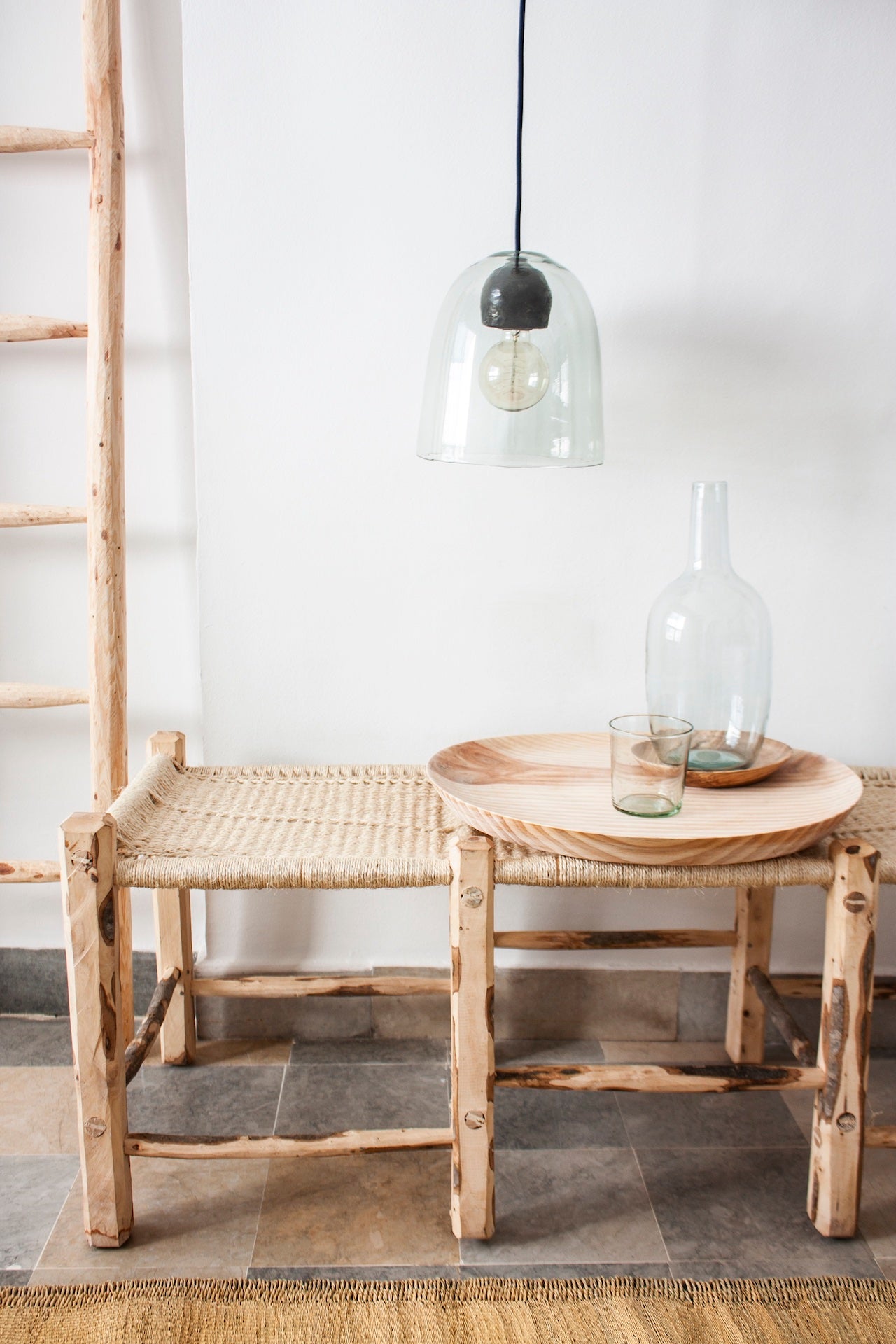 Blown Glass Lamp with Terracotta Socket Cover-Lighting-www.Shopthatapp.com-Bynumide