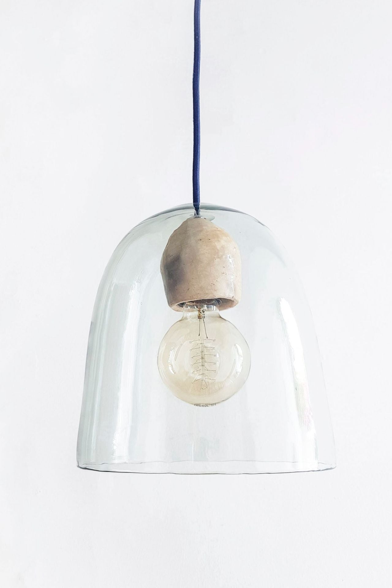 Blown Glass Lamp with Terracotta Socket Cover-Lighting-www.Shopthatapp.com-Bynumide