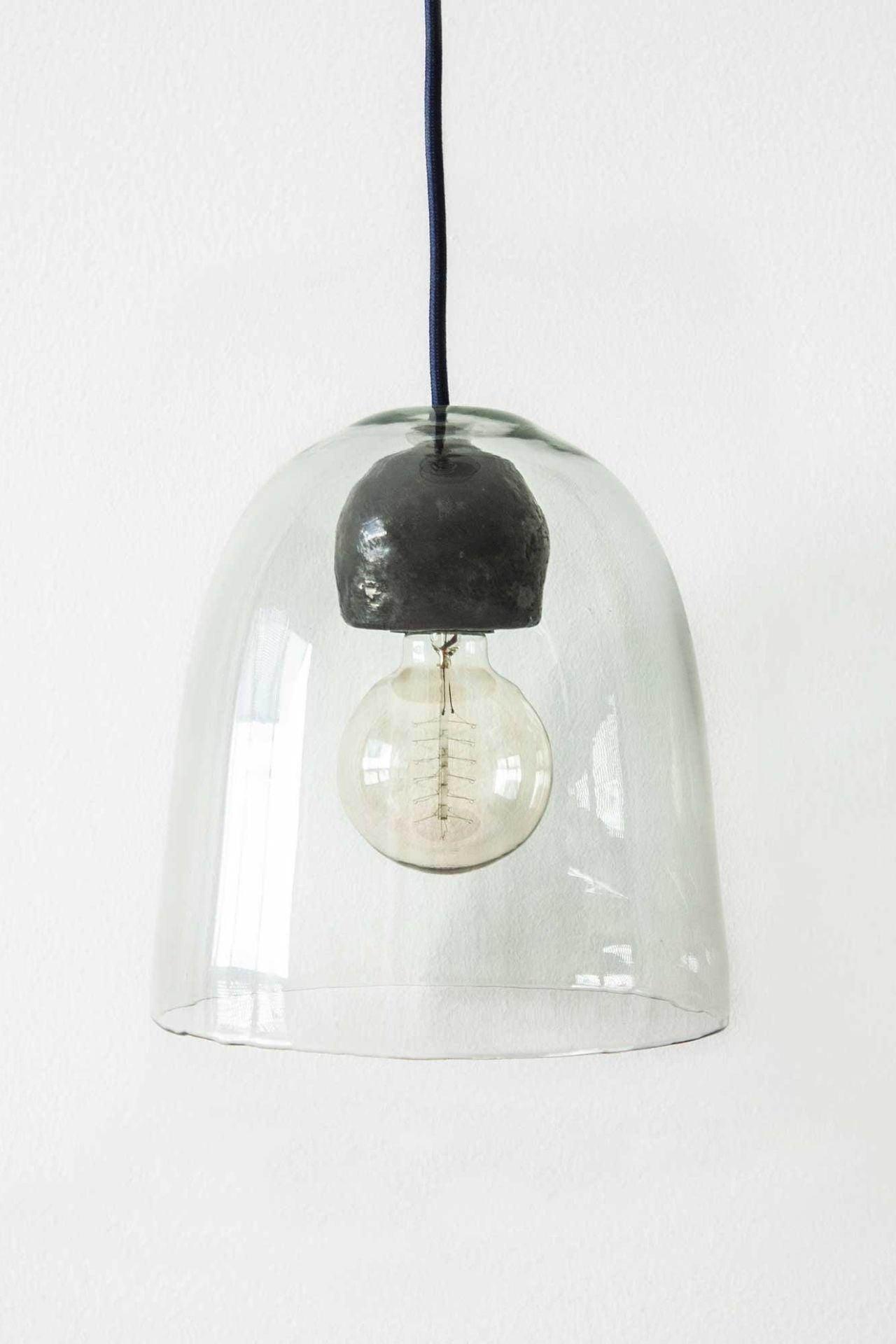 Blown Glass Lamp with Terracotta Socket Cover-Lighting-www.Shopthatapp.com-Bynumide
