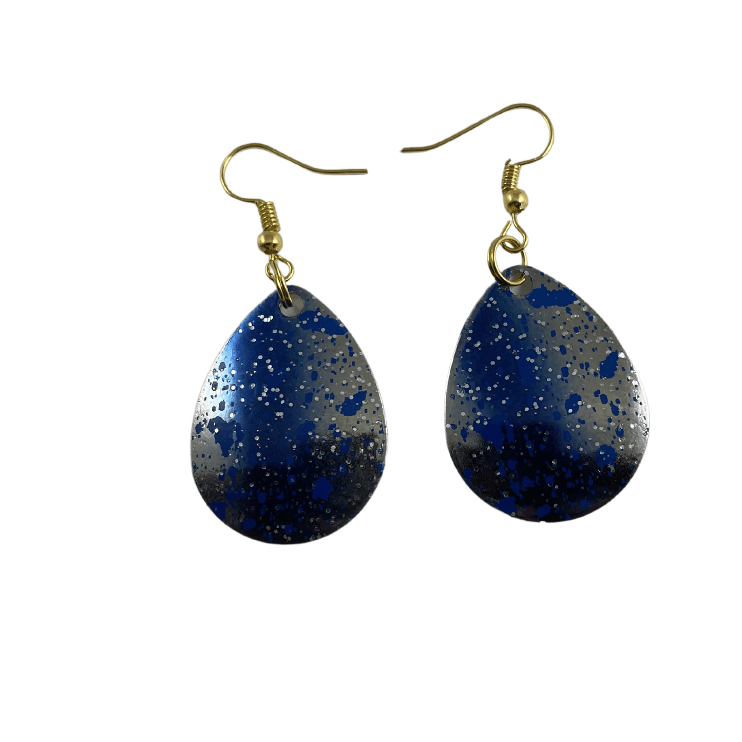 Colorado Blue Nickel Spackle Spinner Blade Earrings - www.Shopthatapp.com