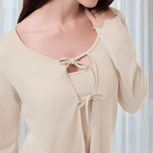 Breathable Stretch Knitted Pajamas Suit Suspenders For Women - www.Shopthatapp.com