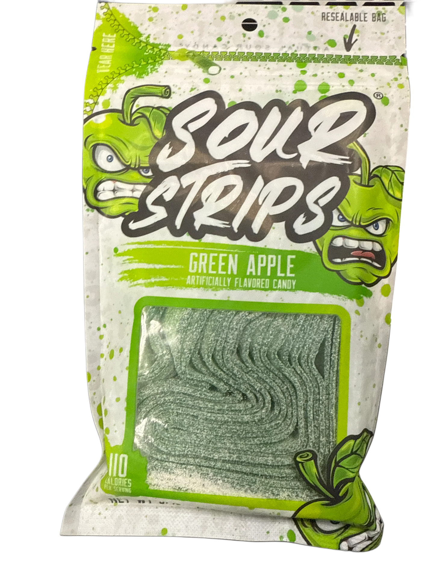 Sour Strips Green Apple Candy Bag 3.40OZ - U.S Edition - www.Shopthatapp.com