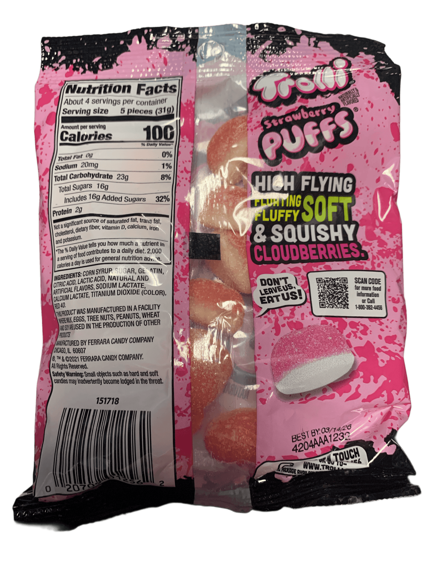 Trolli Strawberry Puffs Flavour 120G - U.S Edition