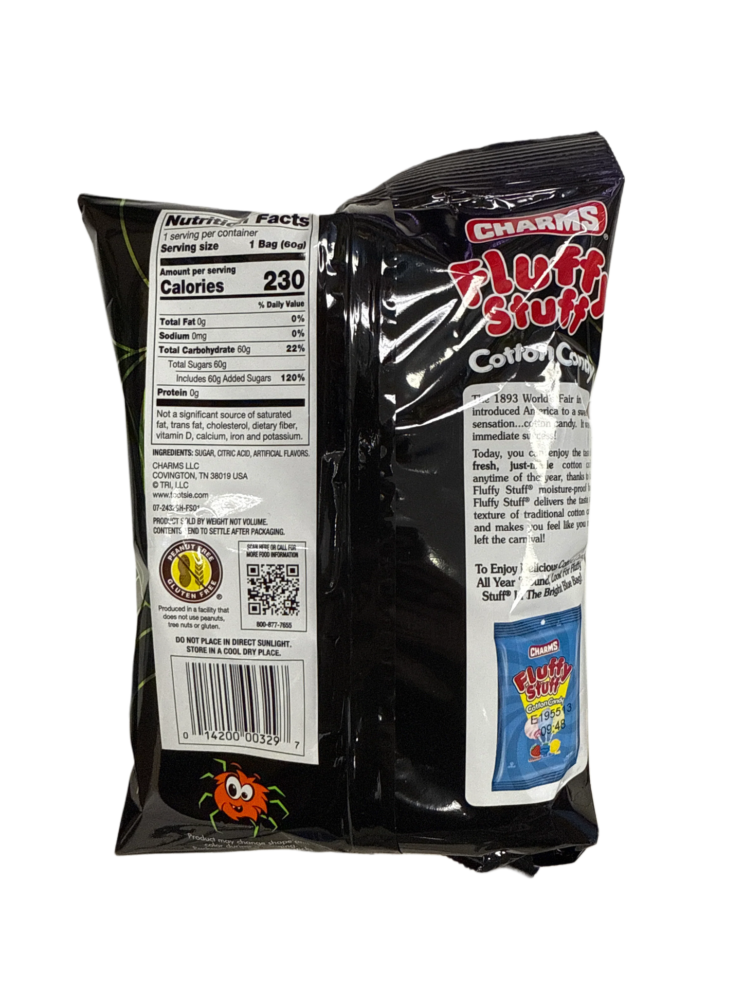 Charms Halloween Spiders Web Cotton Candy Sour Apple Flavour 60G - U.S Edition - www.Shopthatapp.com