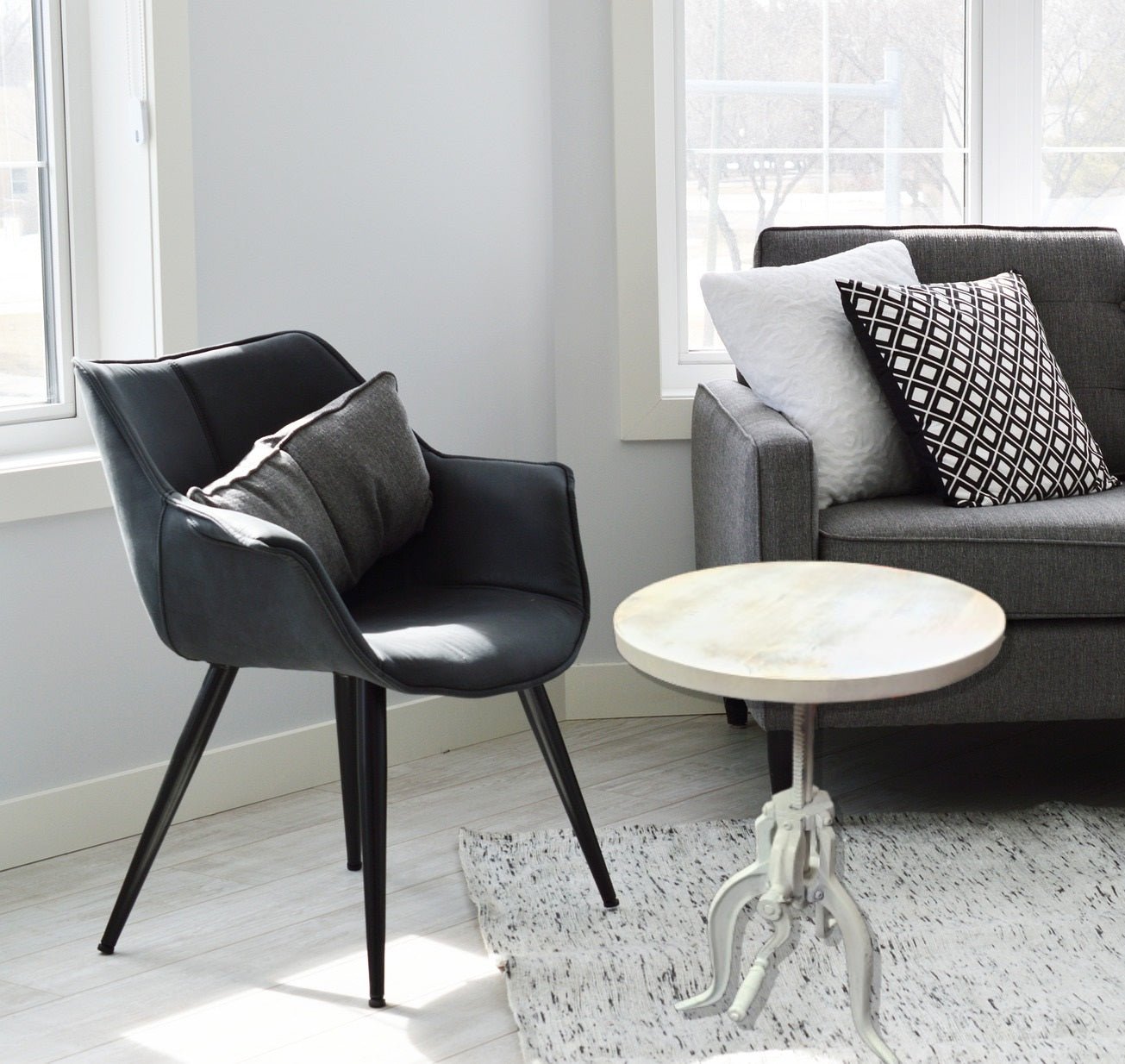 Kai Adjustable Crank Side Table, Antique White - www.Shopthatapp.com