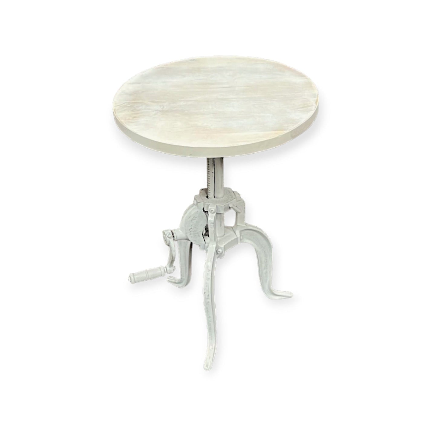 Kai Adjustable Crank Side Table, Antique White - www.Shopthatapp.com