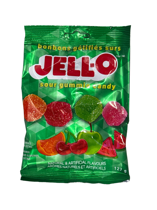 JELL-O Sour Gummy Candy Cubes 127G - Canadian Edition - www.Shopthatapp.com