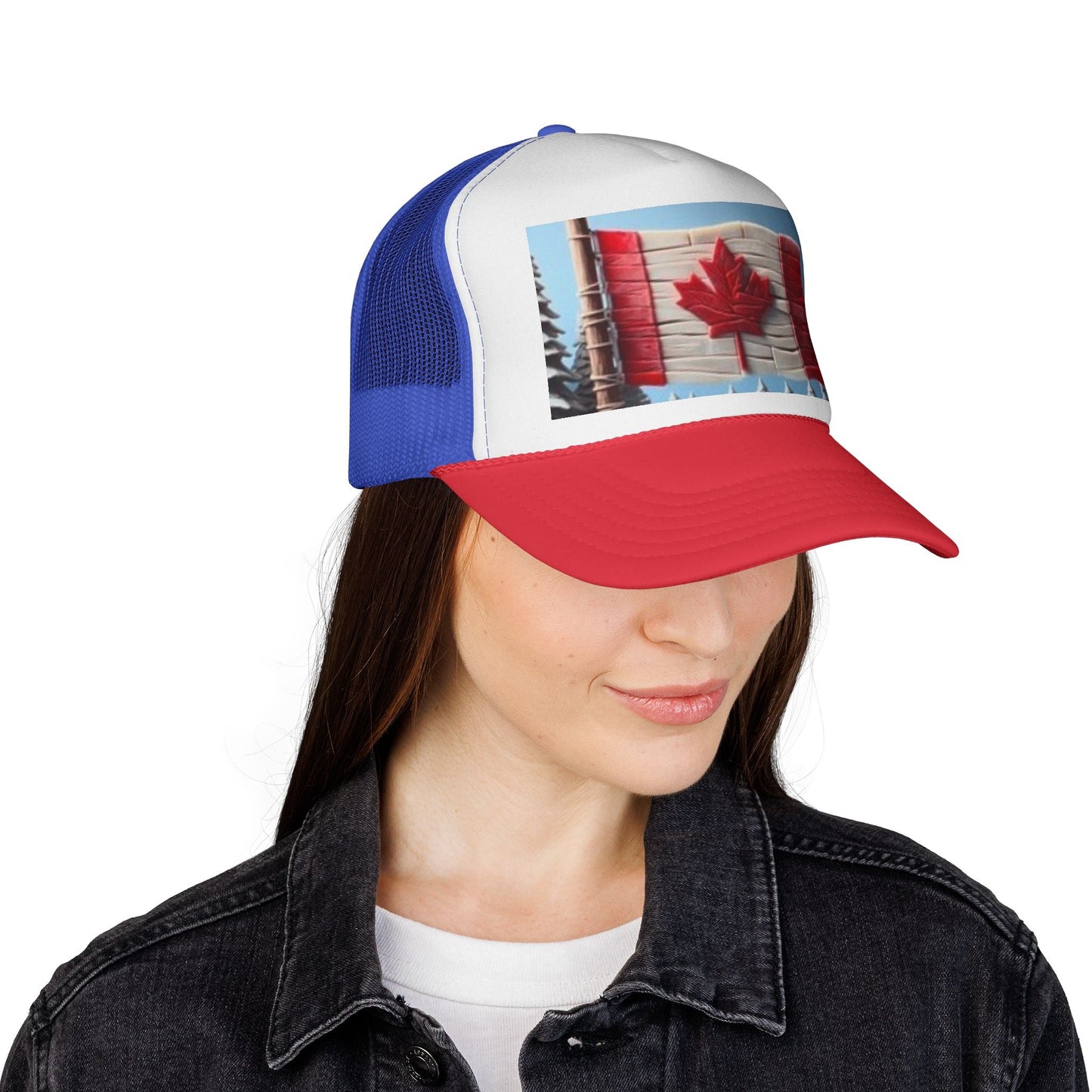 Canada Flag Trucker Cap, Patriotic Snapback Hat, Outdoor Cap, Summer Festival Gear, Perfect Gift for Canadians - www.Shopthatapp.com #
