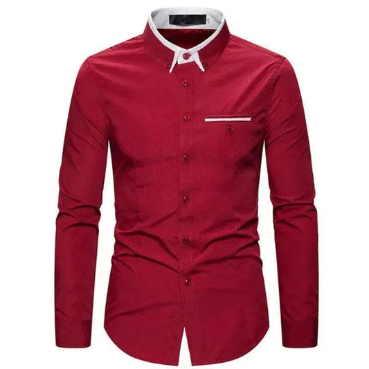 Casual Slim Fit Plus Size Long Sleeve Shirt - www.Shopthatapp.com #