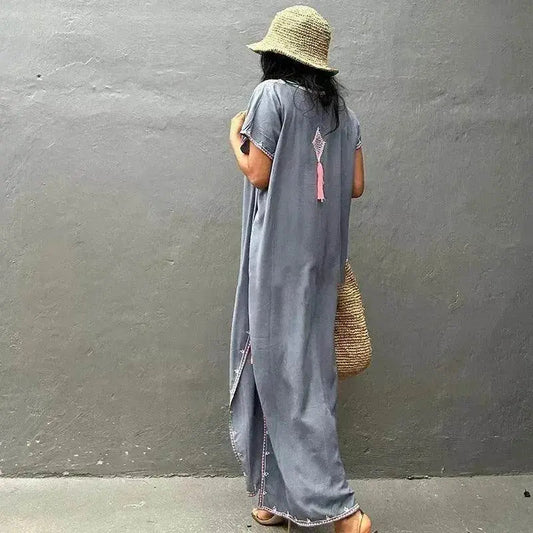 Casual Swimsuit Cover Up For Women Loose Beach Bikini Blouse Dress. - www.Shopthatapp.com