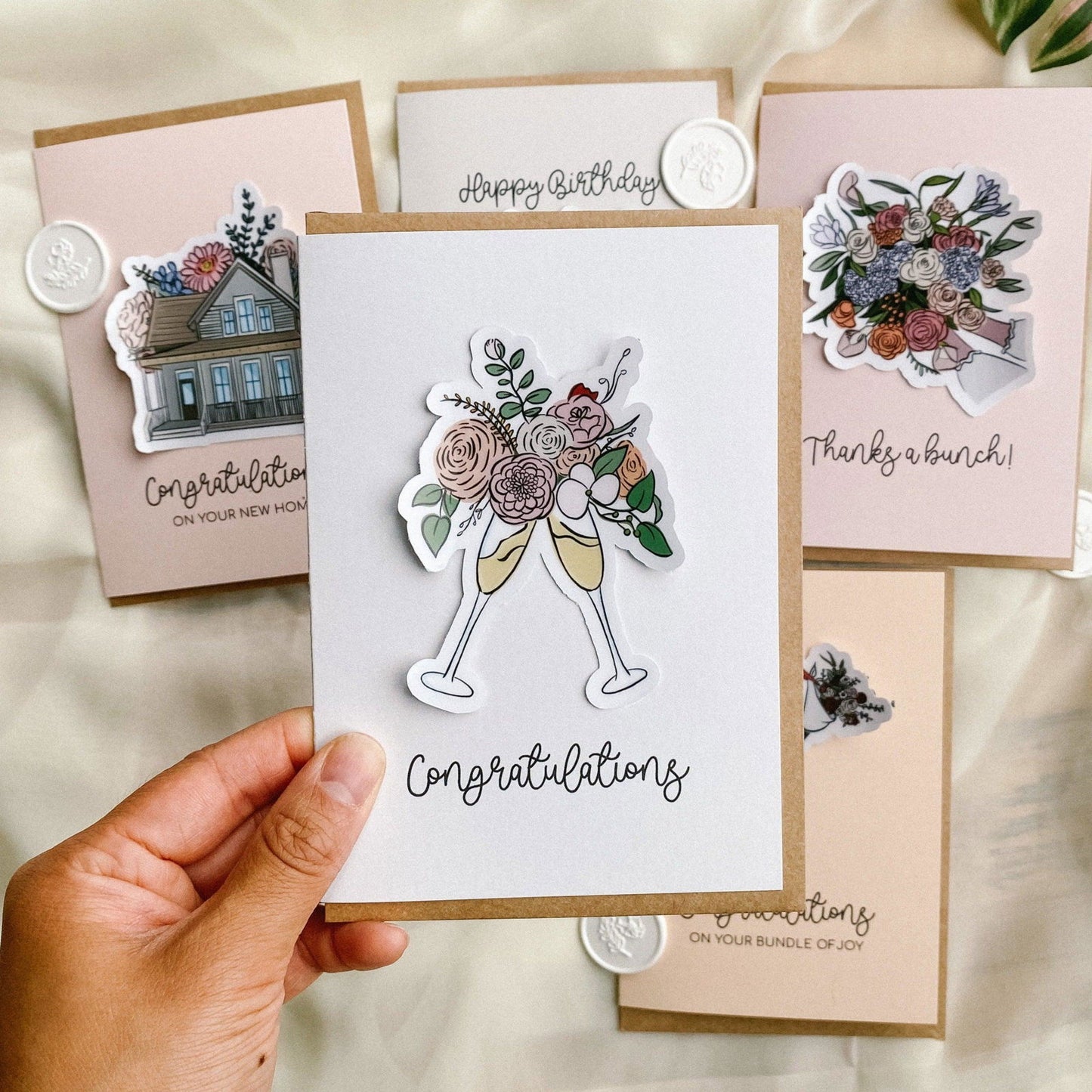 Champagne Congratulations card-Stationary-www.Shopthatapp.com-Made of Honour Co.