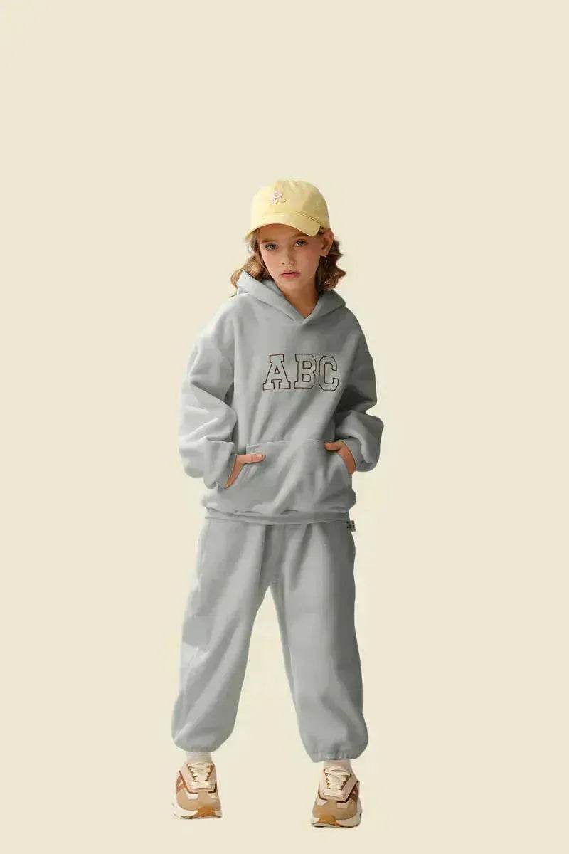 Children Unisex Sports Brushed Hoody Trousers Suit Unisex Hoodie two piece for kids - www.Shopthatapp.com #