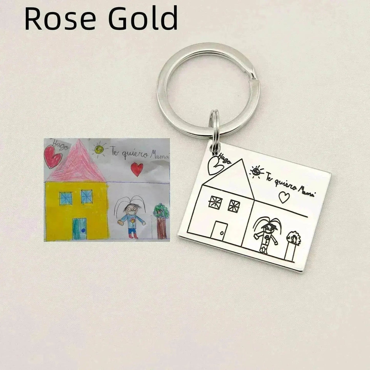 Children's Realistic Hand Drawn Laser Painting Keychain - www.Shopthatapp.com