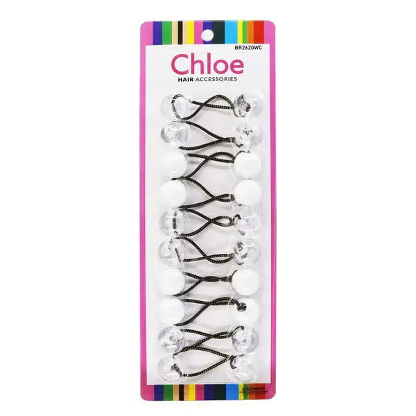 Chloe Hair Baubles - White & Clear #BR2620WC - www.Shopthatapp.com