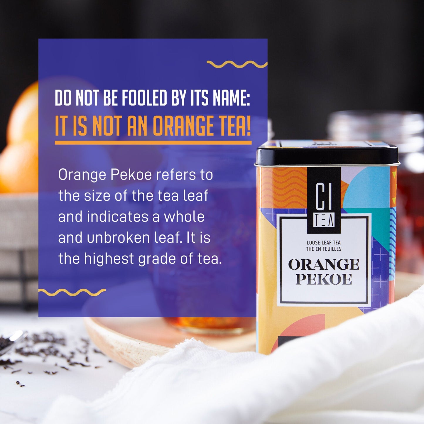Orange Pekoe Schwarzer Tee mit losen Blättern