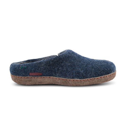 Classic Slipper - Navy with Leather - www.Shopthatapp.com