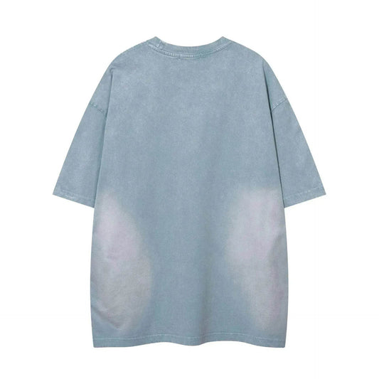 Color-contrasting Pattern Printed Short Sleeved T-shirt - www.Shopthatapp.com #