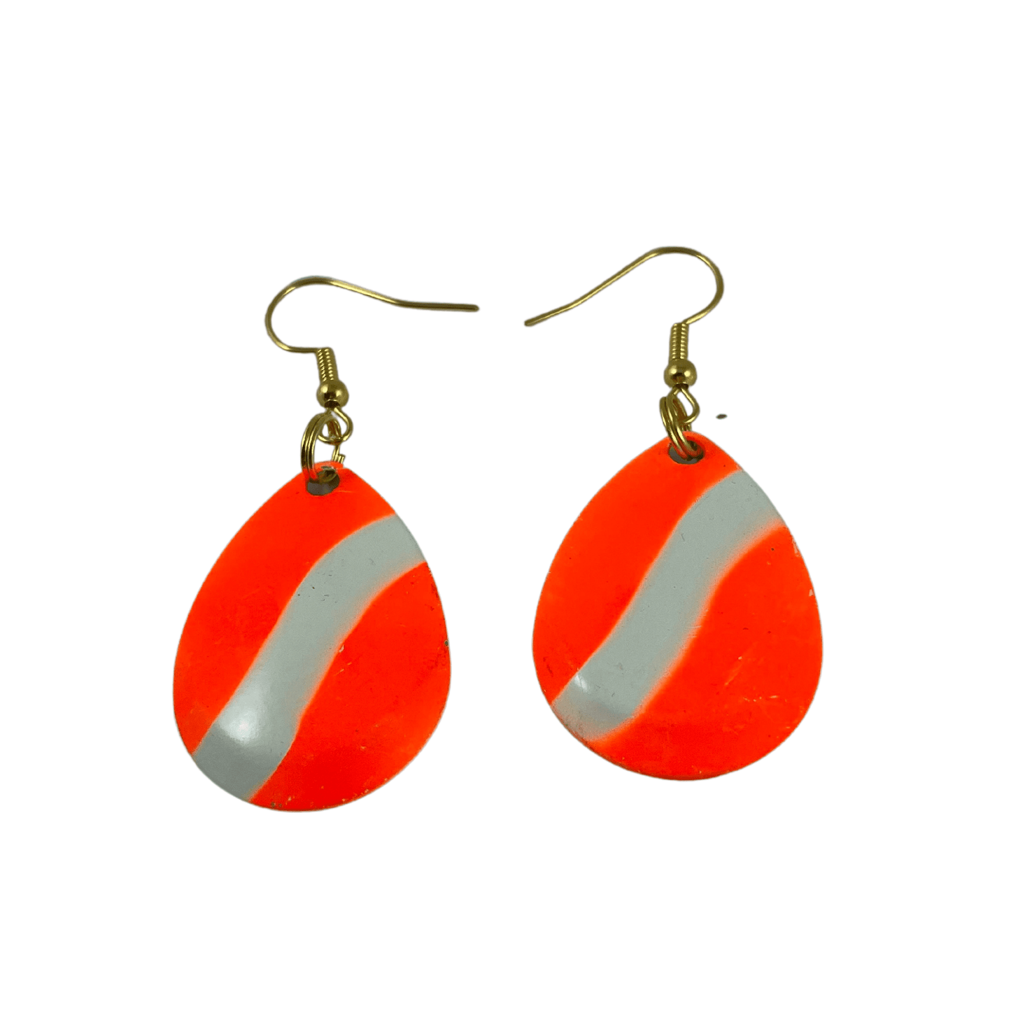 Boucles d'oreilles à lame tournante à rayures orange et blanches Colorado Deep Cup