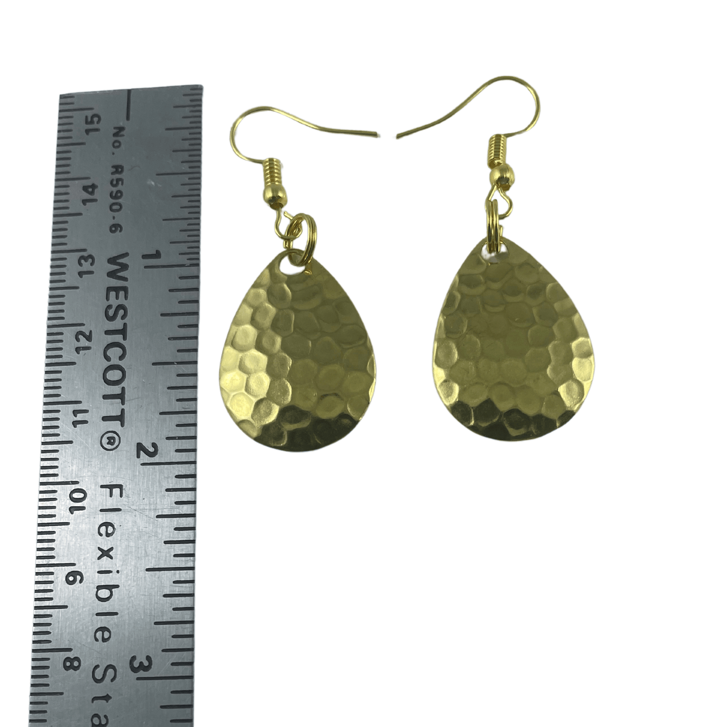 Boucles d'oreilles à lame tournante en laiton poli martelé du Colorado