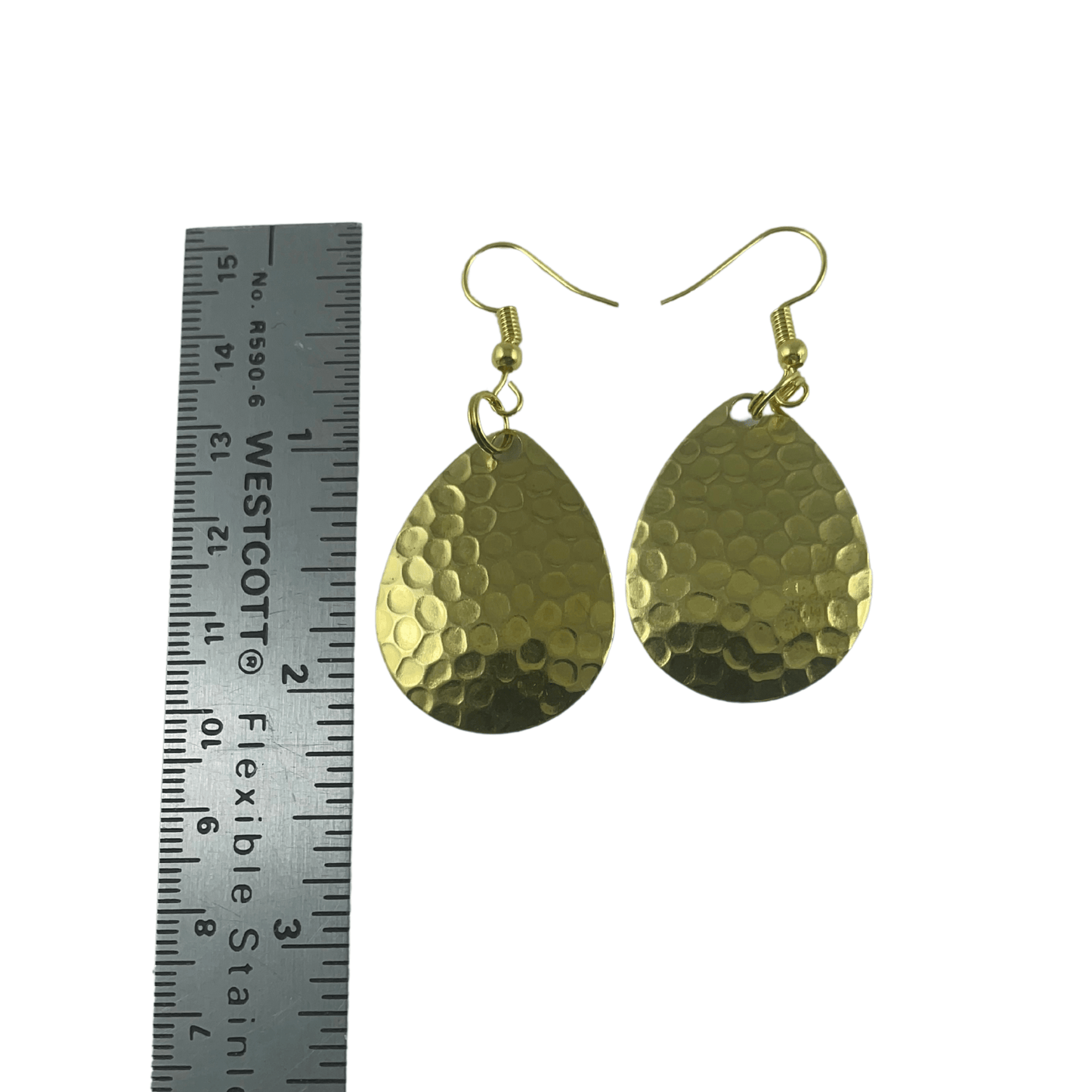 Boucles d'oreilles à lame tournante en laiton poli martelé du Colorado