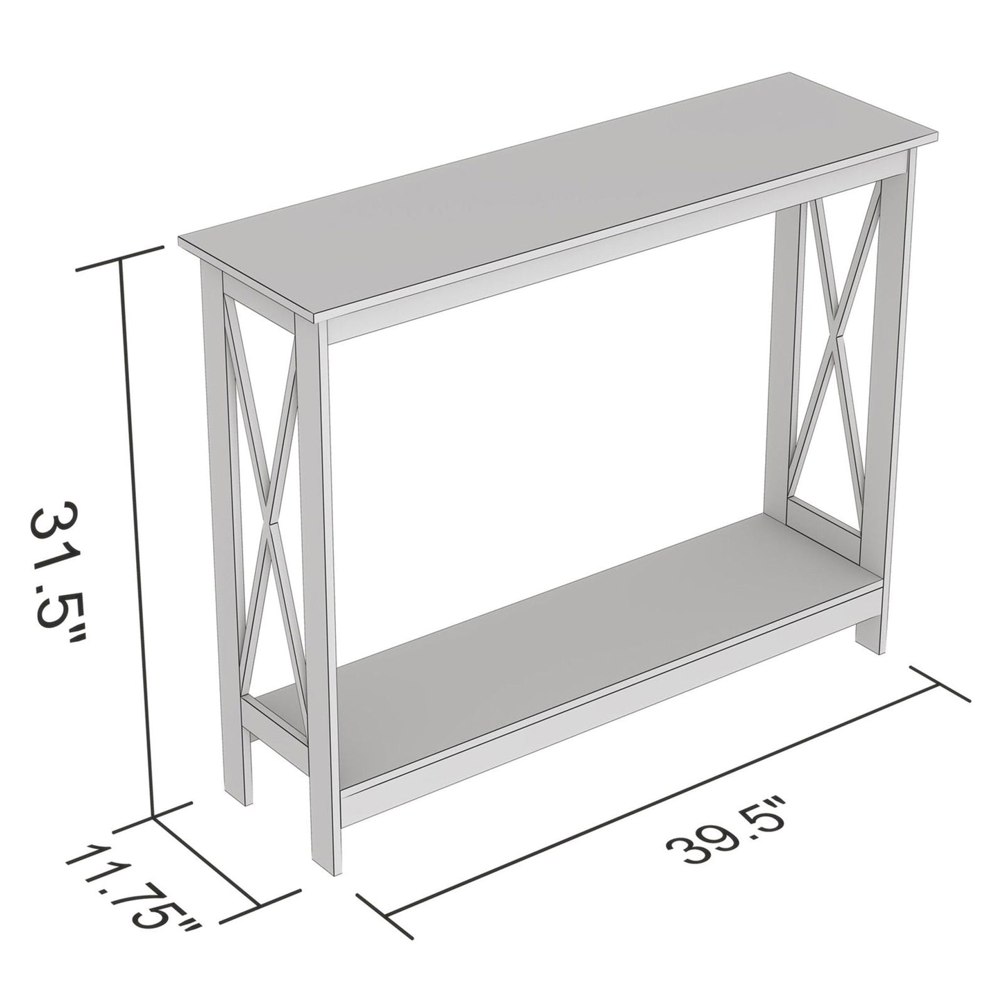 Console Sofa Table White 1 Shelf - Www.Shopthatapp.com