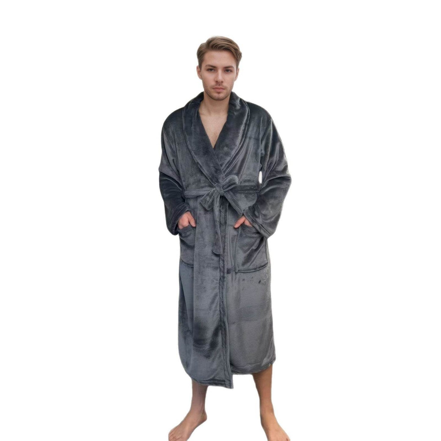 Couple Bathrobe Long Pajamas Homewear - www.Shopthatapp.com