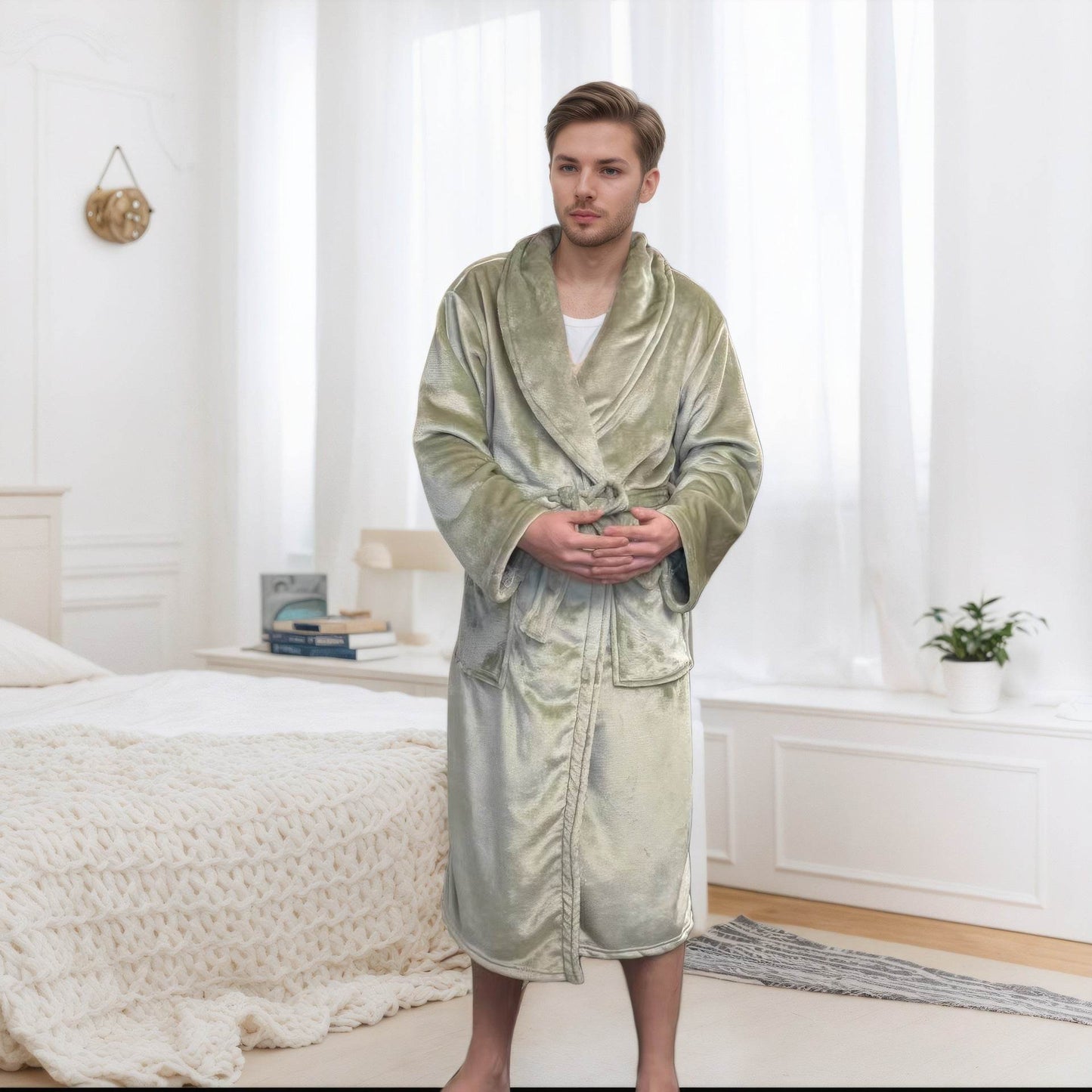 Couple Bathrobe Long Pajamas Homewear - www.Shopthatapp.com