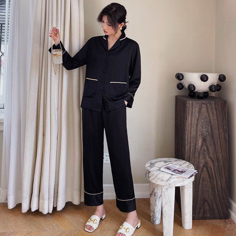 Couple Pajamas Lapel Cardigan Long Sleeves - www.Shopthatapp.com