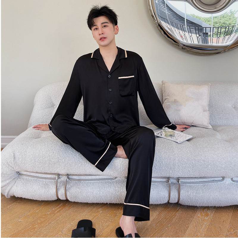 Couple Pajamas Lapel Cardigan Long Sleeves - www.Shopthatapp.com