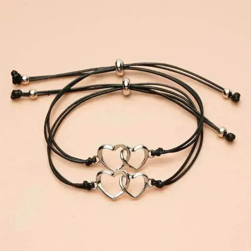 Creative Heart Shaped Wax Thread Braided Bracelet - www.Shopthatapp.com