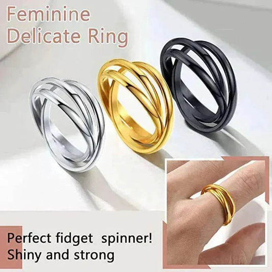 Creative Three-Rotating rings For Couple Personalized Anxiety Relief Rings - www.Shopthatapp.com