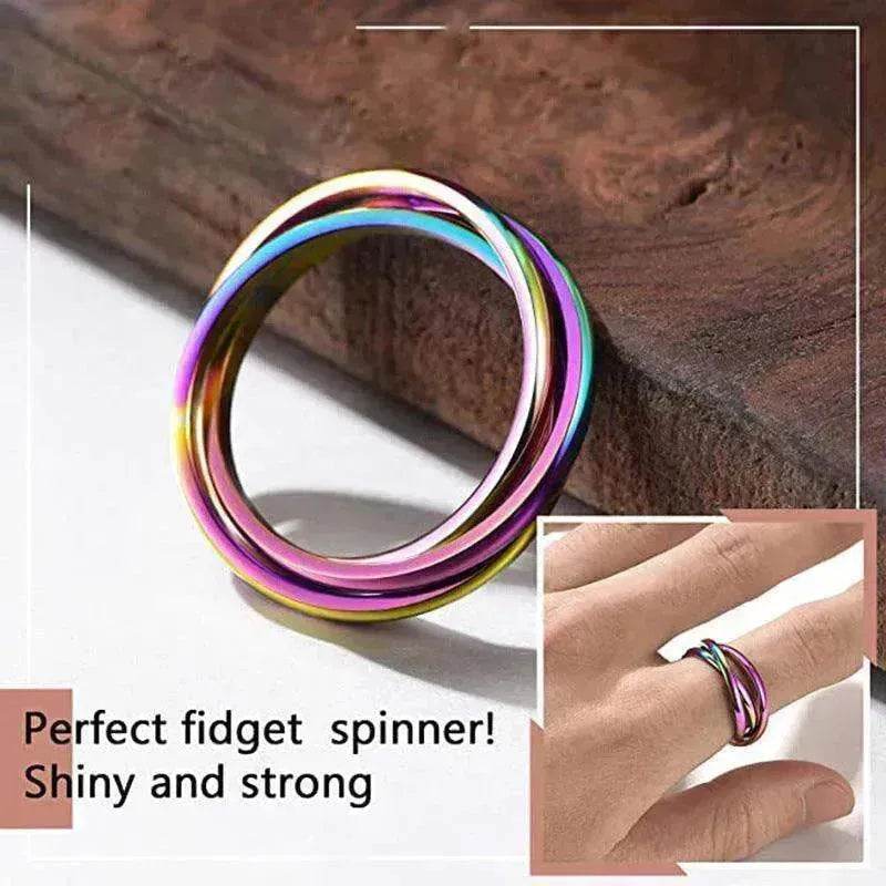 Creative Three-Rotating rings For Couple Personalized Anxiety Relief Rings - www.Shopthatapp.com