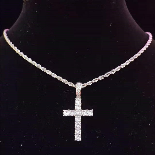 Cross Rope Chain - Silver - Www.Shopthatapp.com