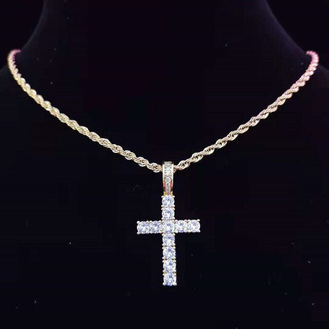 Cross Tennis Chain - Gold - Www.Shopthatapp.com