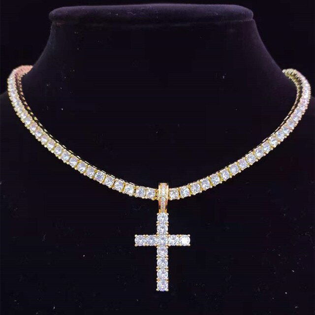 Cross Tennis Chain - Gold - Www.Shopthatapp.com