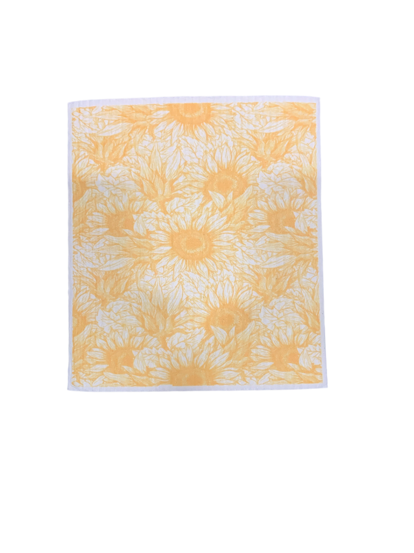 Tissu éponge naturel à motifs de tournesols dessinés à la main