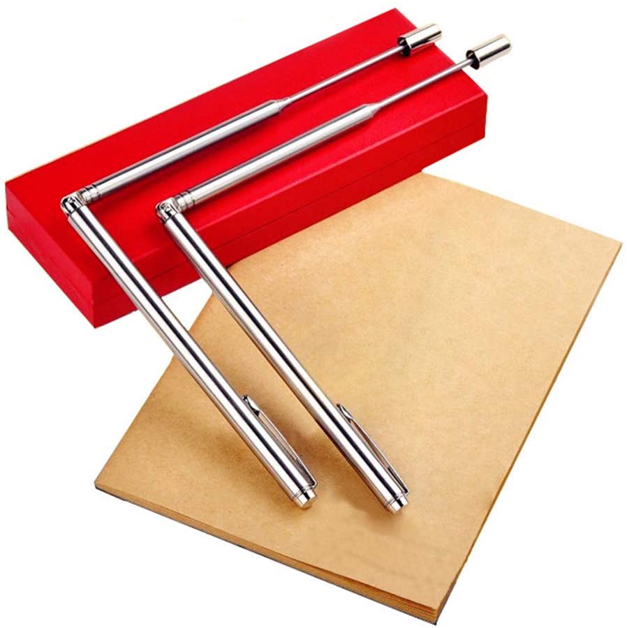 Baguettes de sourcier, lot de 2, flexibles, instruments de mesure divinatoires, accessoires durables, en acier inoxydable, outil fantôme, détecteur d'eau, réglable, observation, chasse