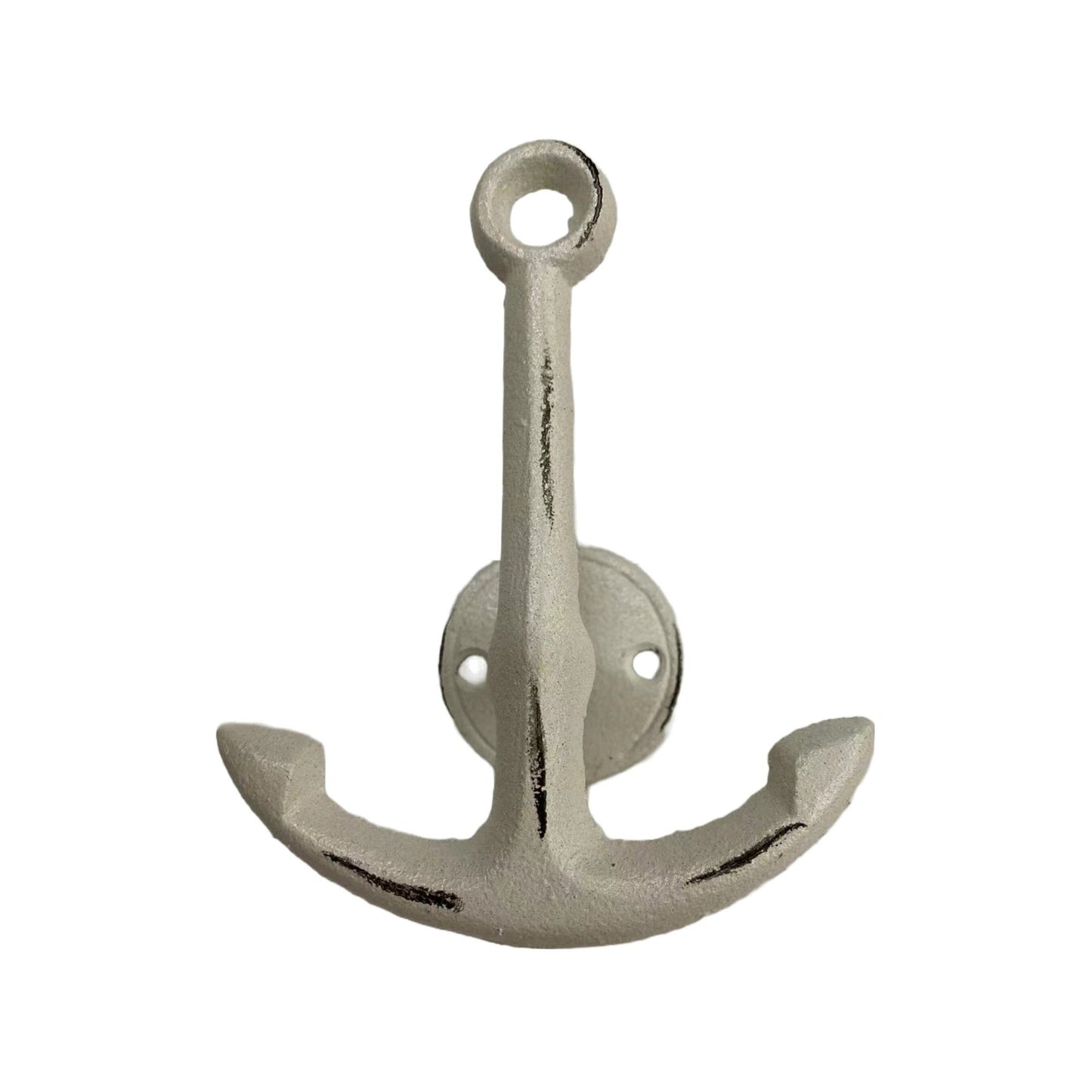 Distressed Anchor Hook, Antique White - www.Shopthatapp.com