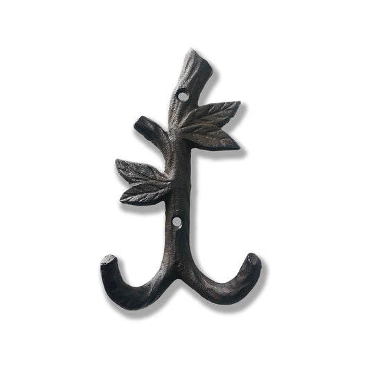 Twig Double Hook, Cast Iron, Brown - www.Shopthatapp.com