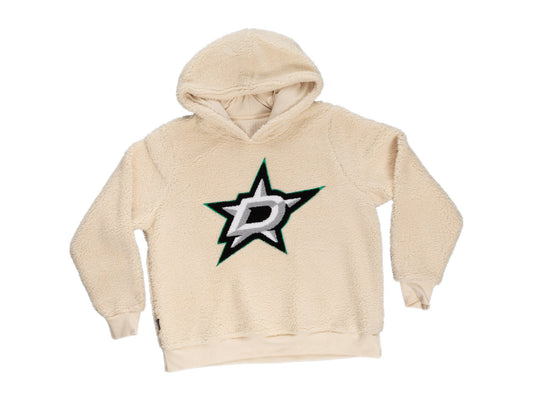 Dallas Stars Ladies Sherpa Hoodie with Premium Chenille Logo - www.Shopthatapp.com #