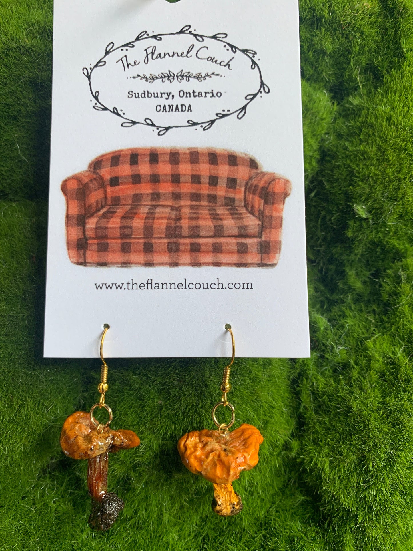 Boucles d'oreilles champignons sauvages de l'Ontario