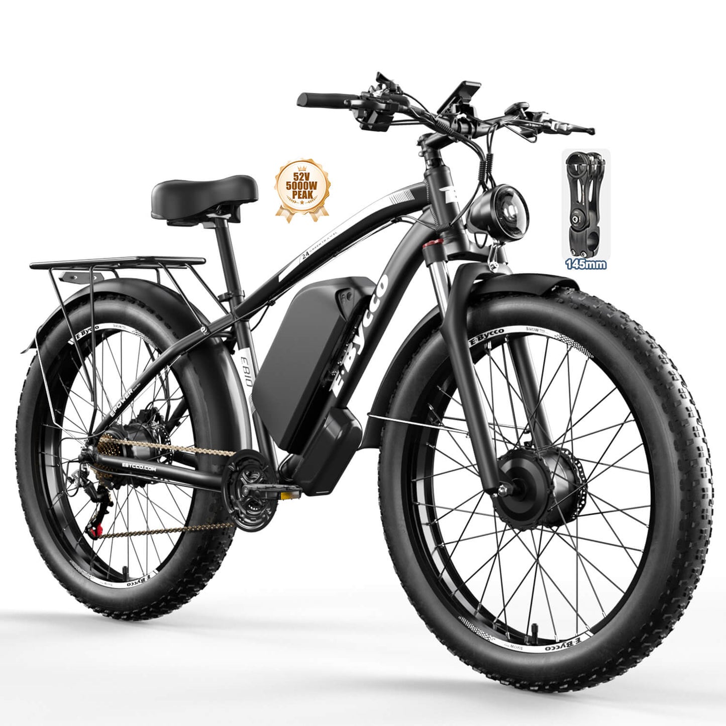 E·BYCCO 24'' EB10 Peak 5000W 52V 32Ah Dual Motors Electric Bike for Women and Men - www.Shopthatapp.com