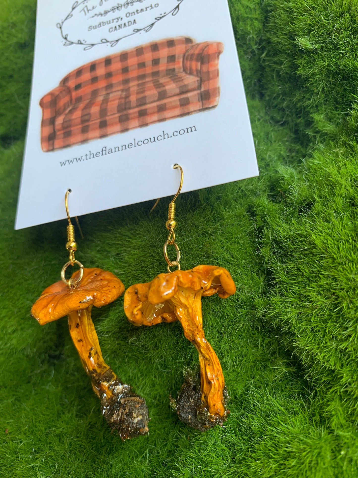 Boucles d'oreilles champignons sauvages de l'Ontario