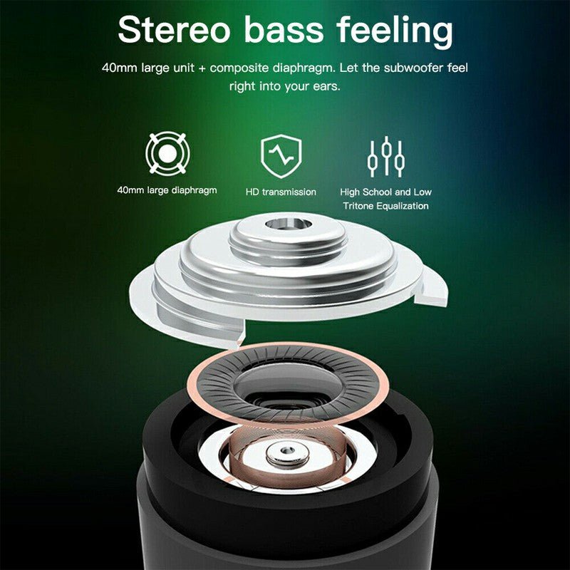 Wireless Cat Ear Bluetooth 5.0 Stereo Bass Headset LED Lights Earphone for Adults - Grey / Dark Blue - www.Shopthatapp.com
