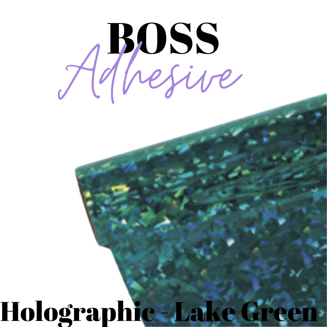 Adhesive Vinyl- Boss Adhesive - HOLO LAKE GREEN - www.Shopthatapp.com