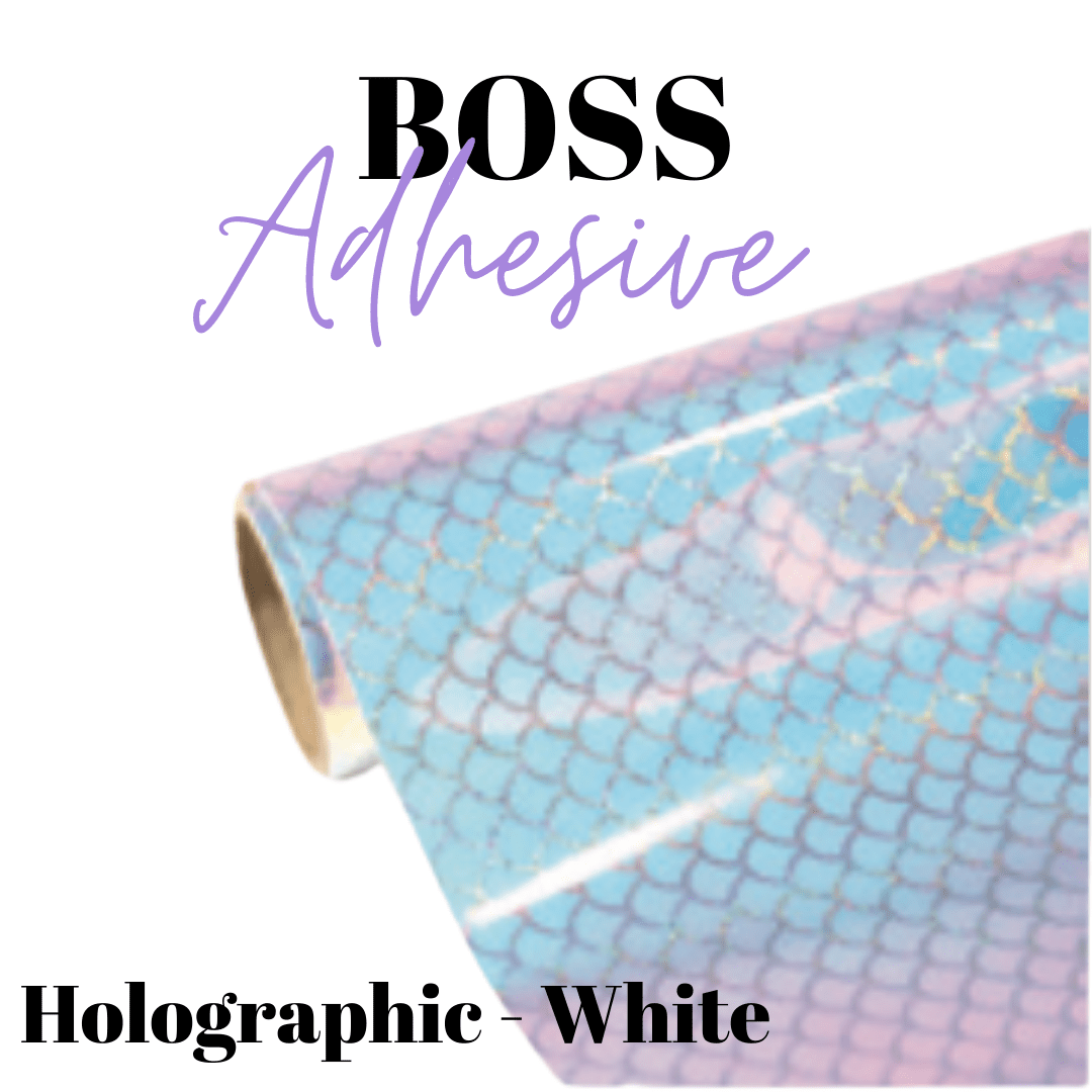 Vinyle adhésif - Boss Adhesive - HOLO WHITE FISH SCALE